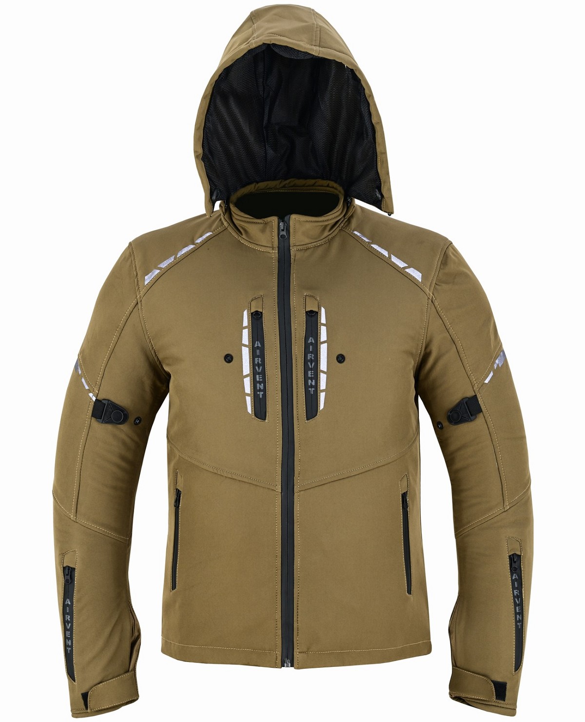 CHAQUETA DE MOTO UNISEX EN TEJIDO SOFTSHELL, NEOPRENO IMPERMEABLE, TÉRMICO Y PROTECTORES C.E.