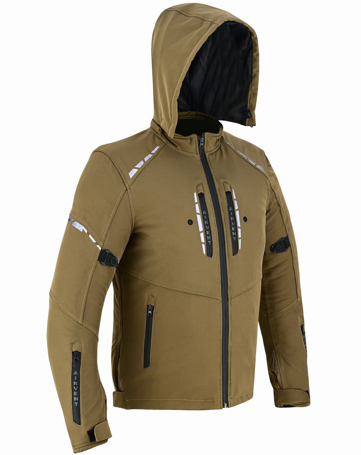 CHAQUETA DE MOTO UNISEX EN TEJIDO SOFTSHELL, NEOPRENO IMPERMEABLE, TÉRMICO Y PROTECTORES C.E.