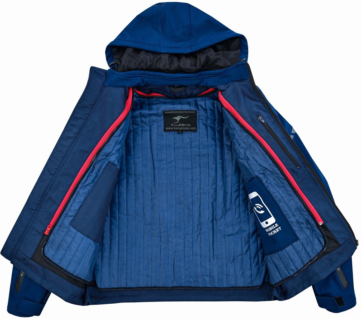 CHAQUETA DE MOTO UNISEX EN TEJIDO SOFTSHELL, NEOPRENO IMPERMEABLE, TÉRMICO Y PROTECTORES C.E.