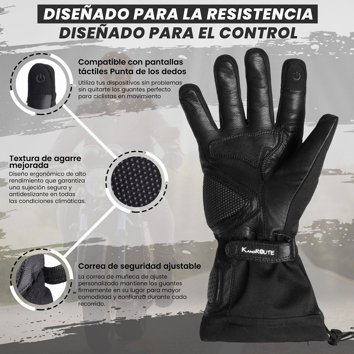 GUANTES DE MOTO INVERNALES DE PUÑO LARGO CON MEMBRANA IMPERMEABLE Y TÉRMICOS. GUANTES DE MOTO INVERNALES DE PUÑO LARGO CON MEMBRANA IMPERMEABLE Y TÉRMICOS.