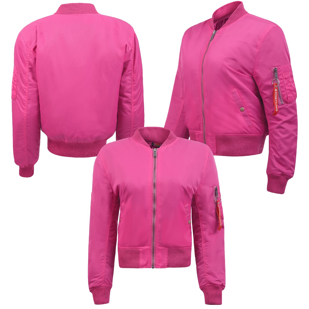 CAZADORA DE MOTO BOMBER MUJER EN 100% NAYLON, IMPERMEABLE, TRANSPIRABLE Y TÉRMICO CON PROTECTORES C.E. EN 1621 NIVEL 2