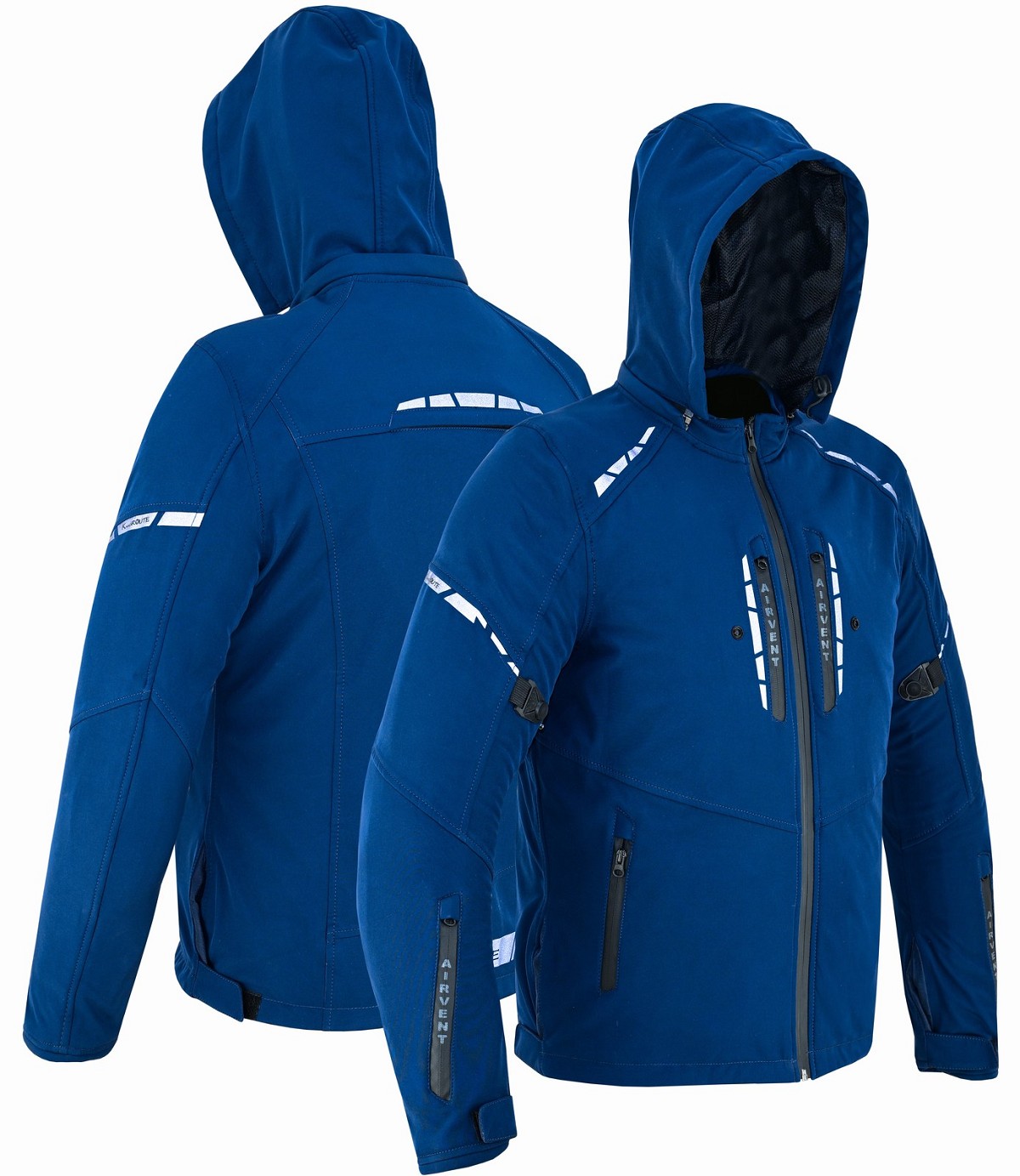 CHAQUETA DE MOTO UNISEX EN TEJIDO SOFTSHELL, NEOPRENO IMPERMEABLE TÉRMICO Y PROTECTORES C.E.