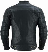 CHAQUETA DE MOTO EN PIEL DE BÚFALO ESTILO VINTAGE CON FORRO Y PROTECCIONES CE EXTRAIBLES