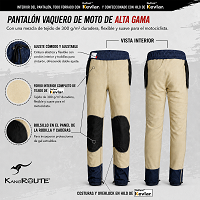 PANTALÓN VAQUERO CHÁNDAL DE MOTO UNISEX, ELÁSTICO, 100% FORRADO EN KEVLAR® Y CON PROTECCIONES GEL CE NIVEL 2.
