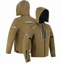 CHAQUETA DE MOTO UNISEX EN TEJIDO SOFTSHELL, NEOPRENO IMPERMEABLE, TÉRMICO Y PROTECTORES C.E.